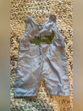 Honeydew USA Blue & Green Striped Crocodile Appliqué One-Piece